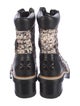 Tory Burch Tweed Tweed Pattern Combat Boots