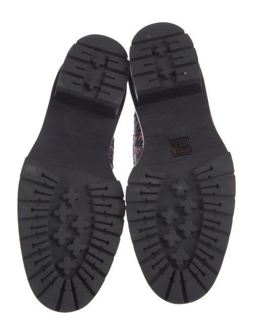 Tory Burch Tweed Tweed Pattern Combat Boots