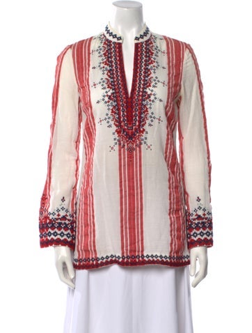 Tory Burch Tops Printed V-Neck Tunic US 2 | XS