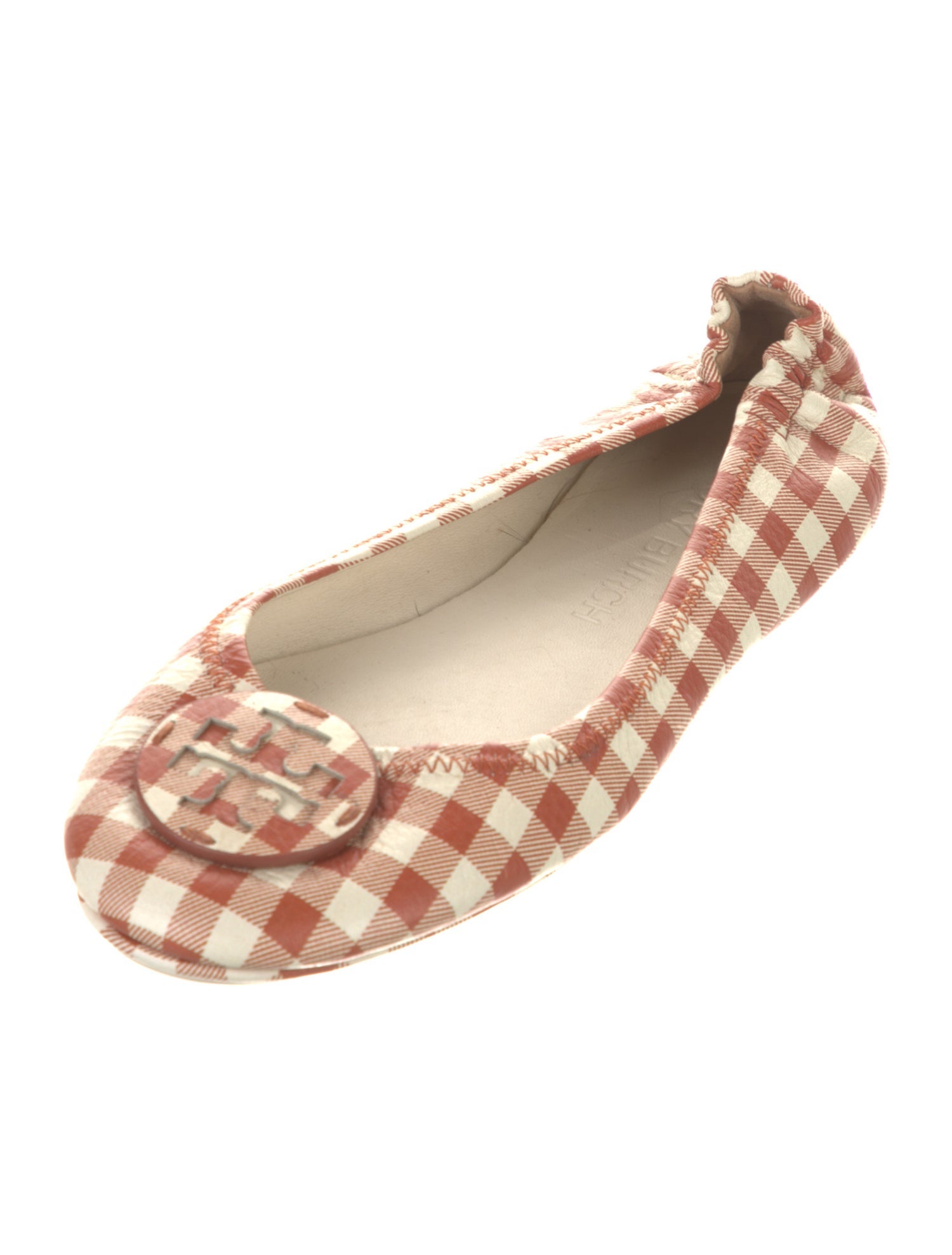 Tory Burch Leather Plaid Print Ballet Flats