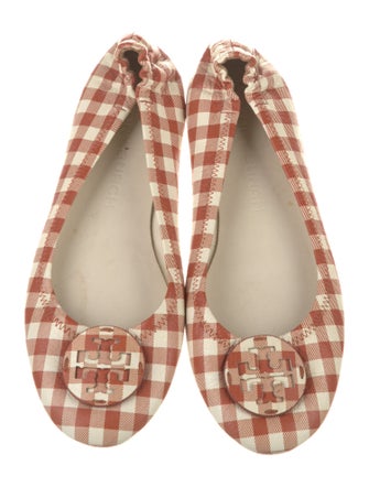 Tory Burch Leather Plaid Print Ballet Flats