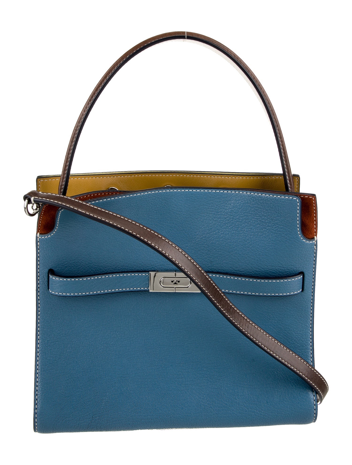 Tory Burch Kerrington Middy Beetle-Print Satchel - Blue
