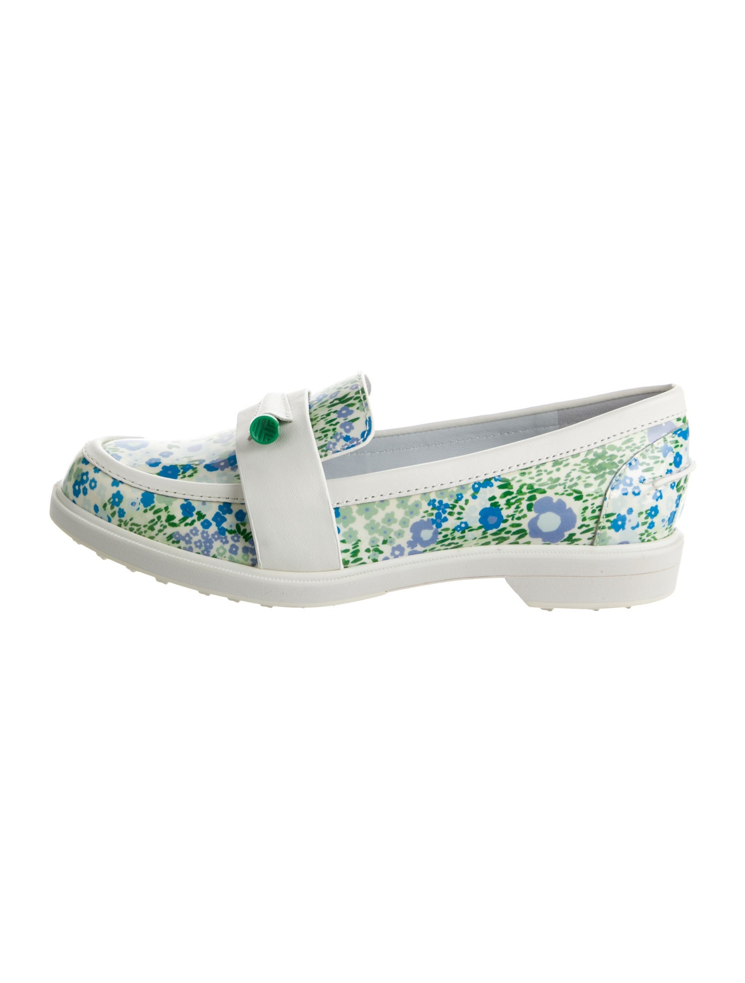 Tory Burch Patent Leather Floral Print Loafers