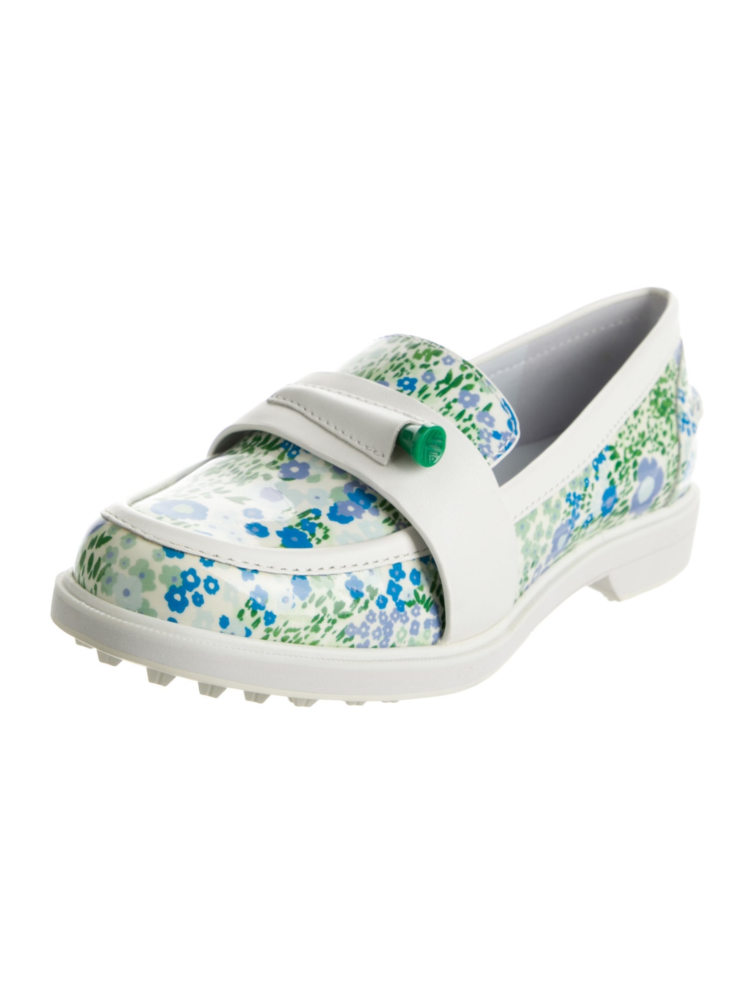 Tory Burch Patent Leather Floral Print Loafers