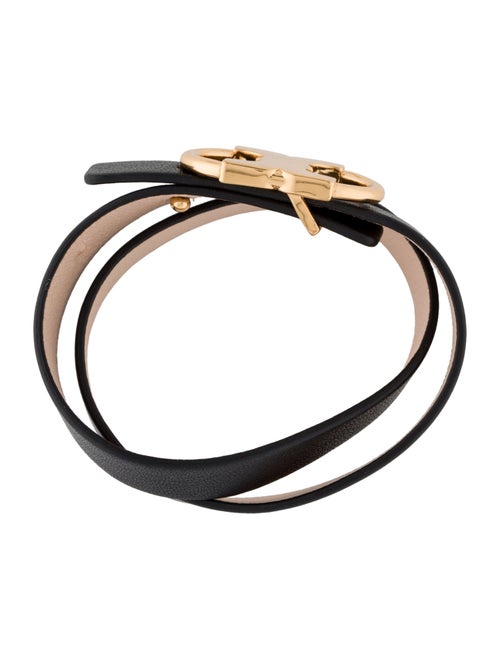 Tory Burch Leather Gemini Link Reversible Double Wrap Bracelet