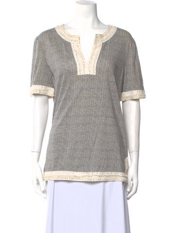Tory Burch Tops Linen Colorblock Pattern Tunic XL