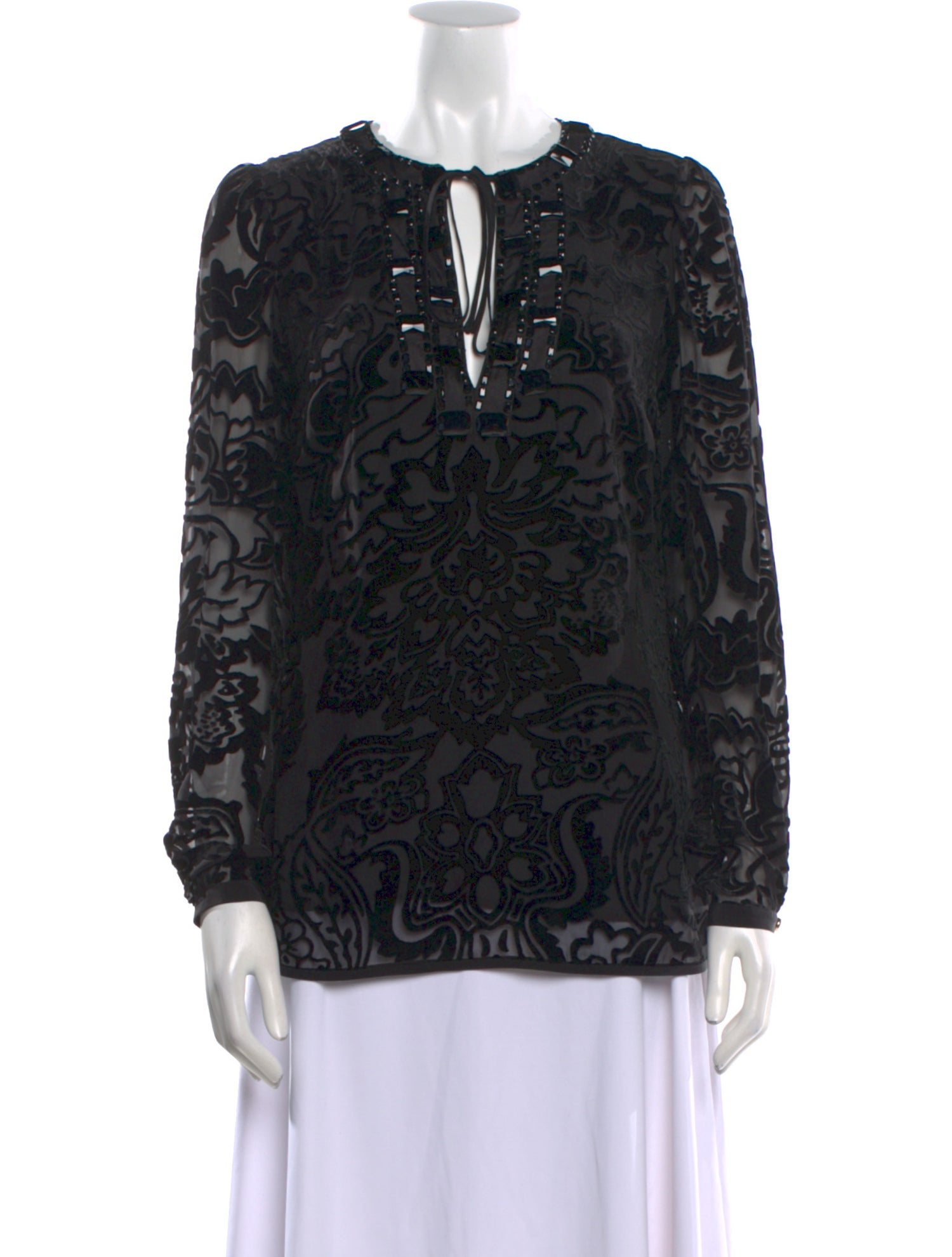 Tory Burch Silk Lace Pattern Blouse