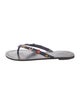 Tory Burch Signature Logo Leather Flip Flops