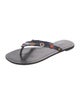 Tory Burch Signature Logo Leather Flip Flops