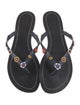 Tory Burch Signature Logo Leather Flip Flops