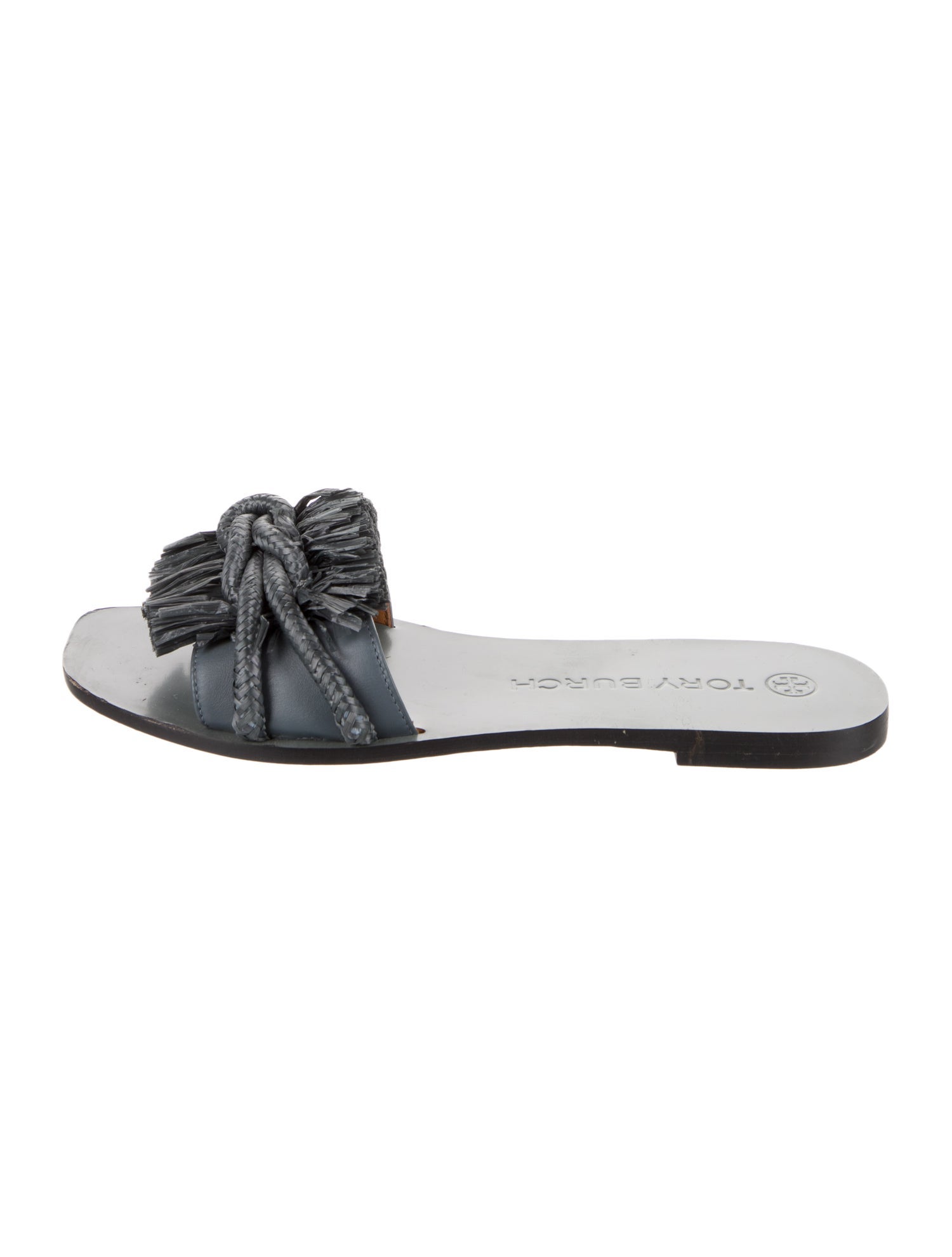 Tory Burch Leather Braided Accents Slides