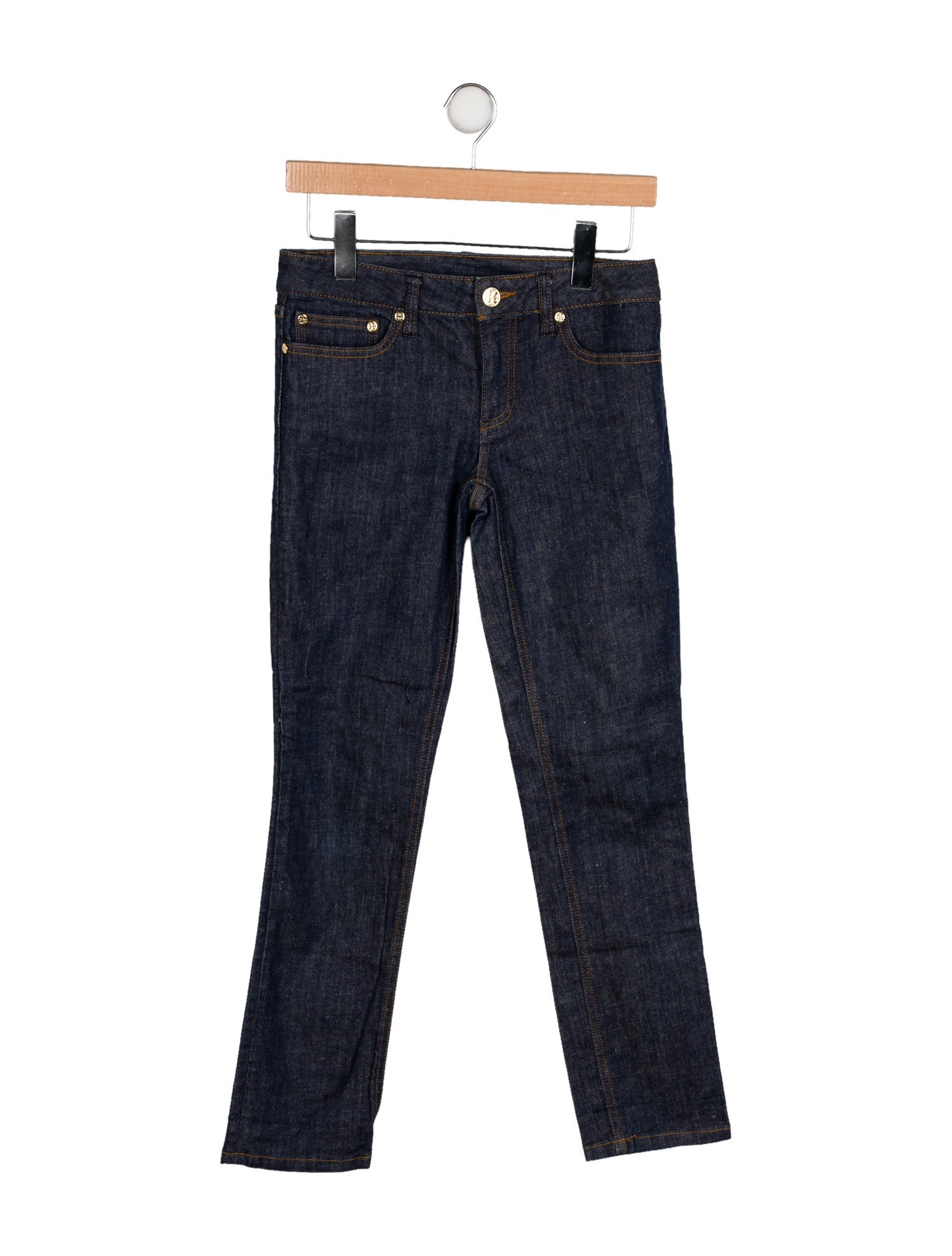 Tory Burch Low-Rise Straight Leg Jeans