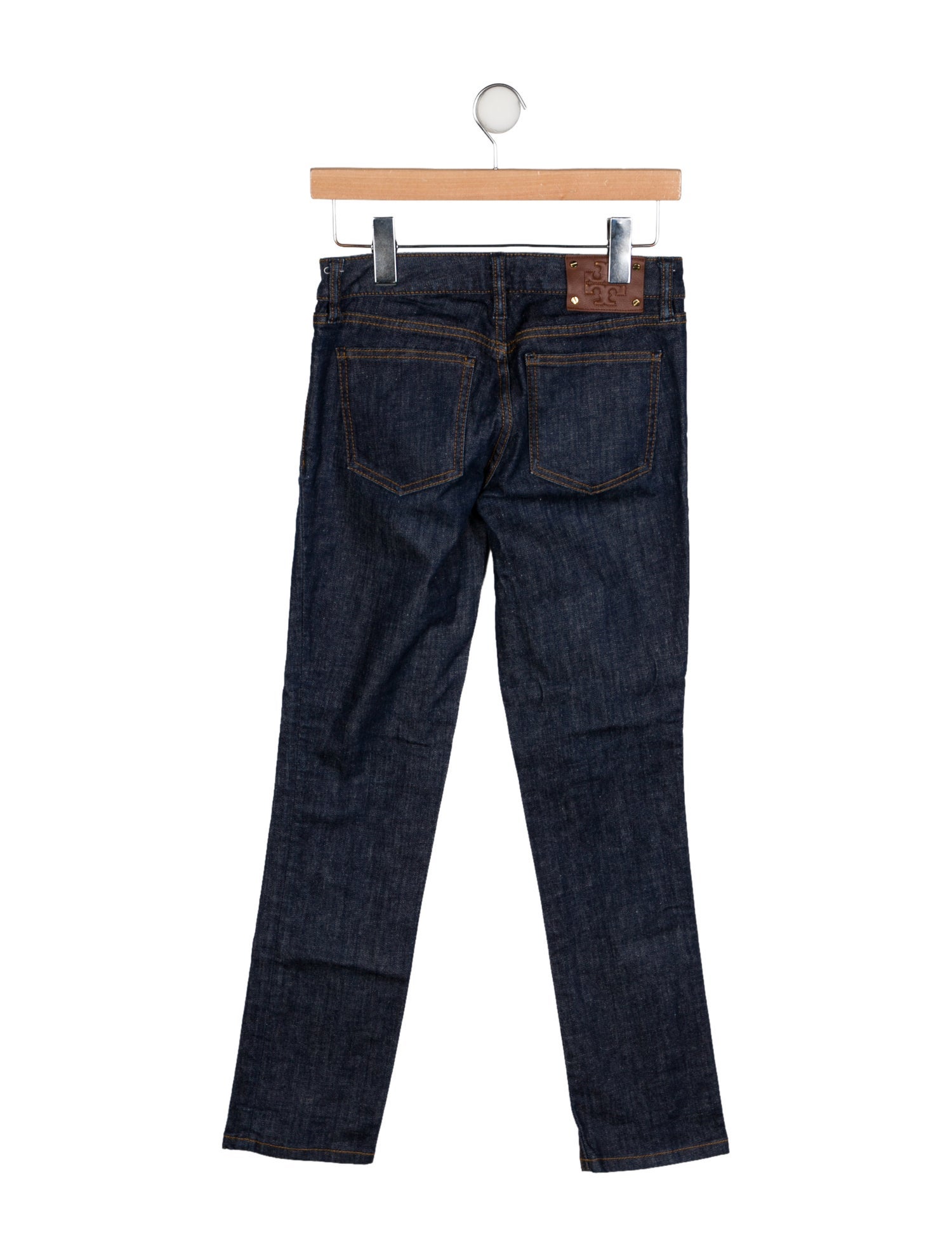 Tory Burch Low-Rise Straight Leg Jeans