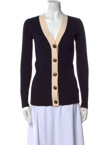 Tory Burch Knitwear Merino Wool Colorblock Pattern Sweater XS