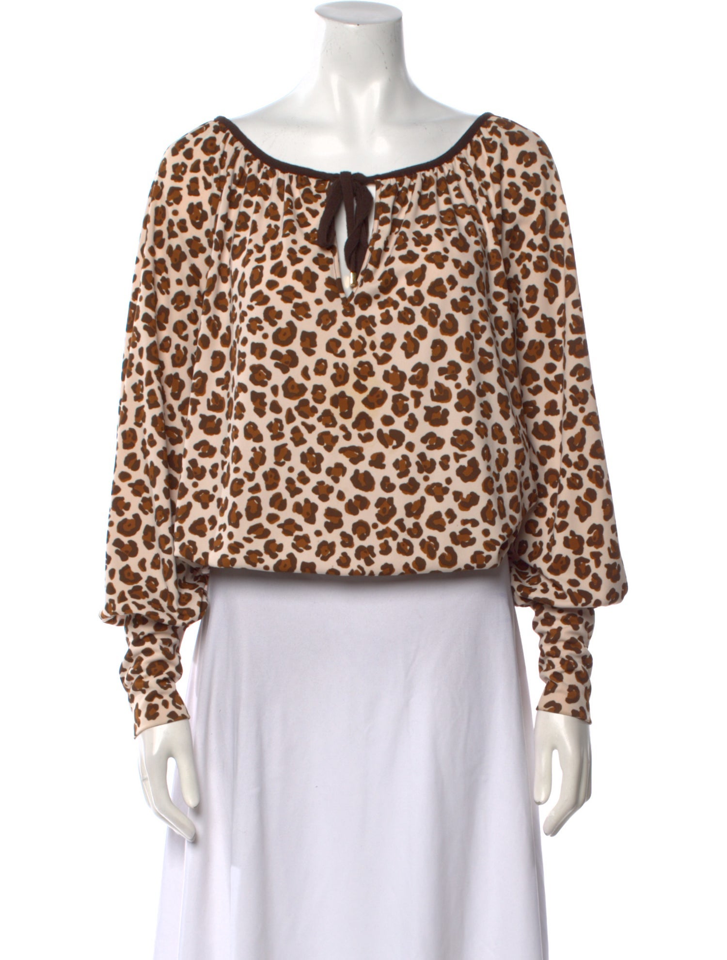 Tory Burch Animal Print Scoop Neck Crop Top