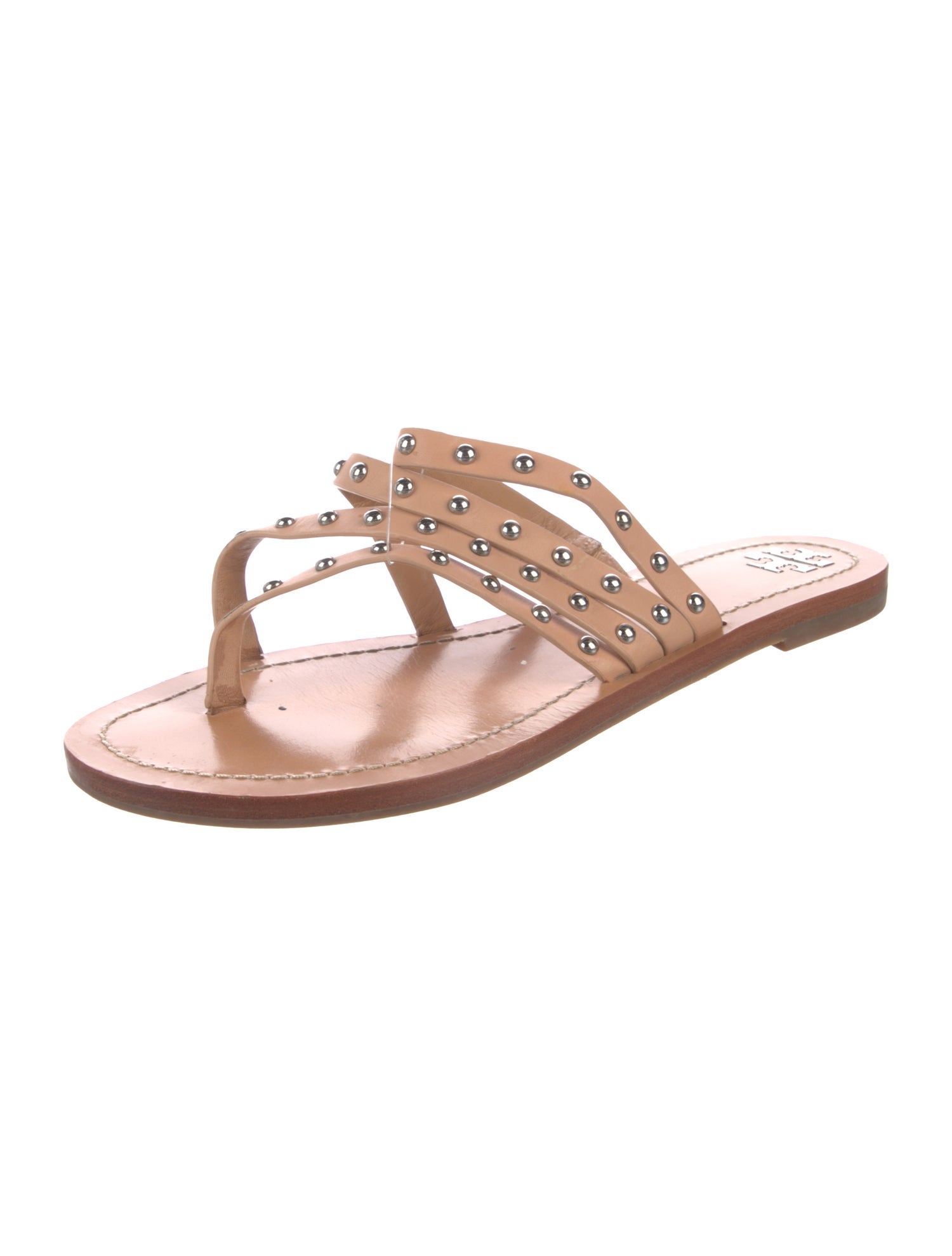 Tory Burch Leather Studded Accents Slides