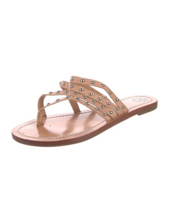 Tory Burch Leather Studded Accents Slides