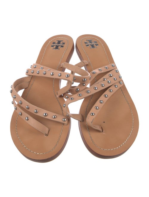 Tory Burch Leather Studded Accents Slides