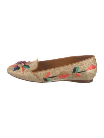 Tory Burch Raffia Printed Loafers