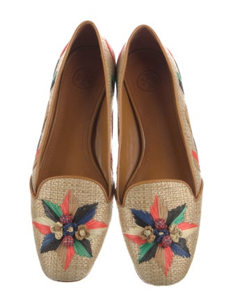 Tory Burch Raffia Printed Loafers