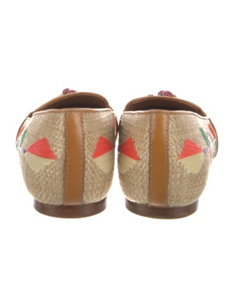 Tory Burch Raffia Printed Loafers