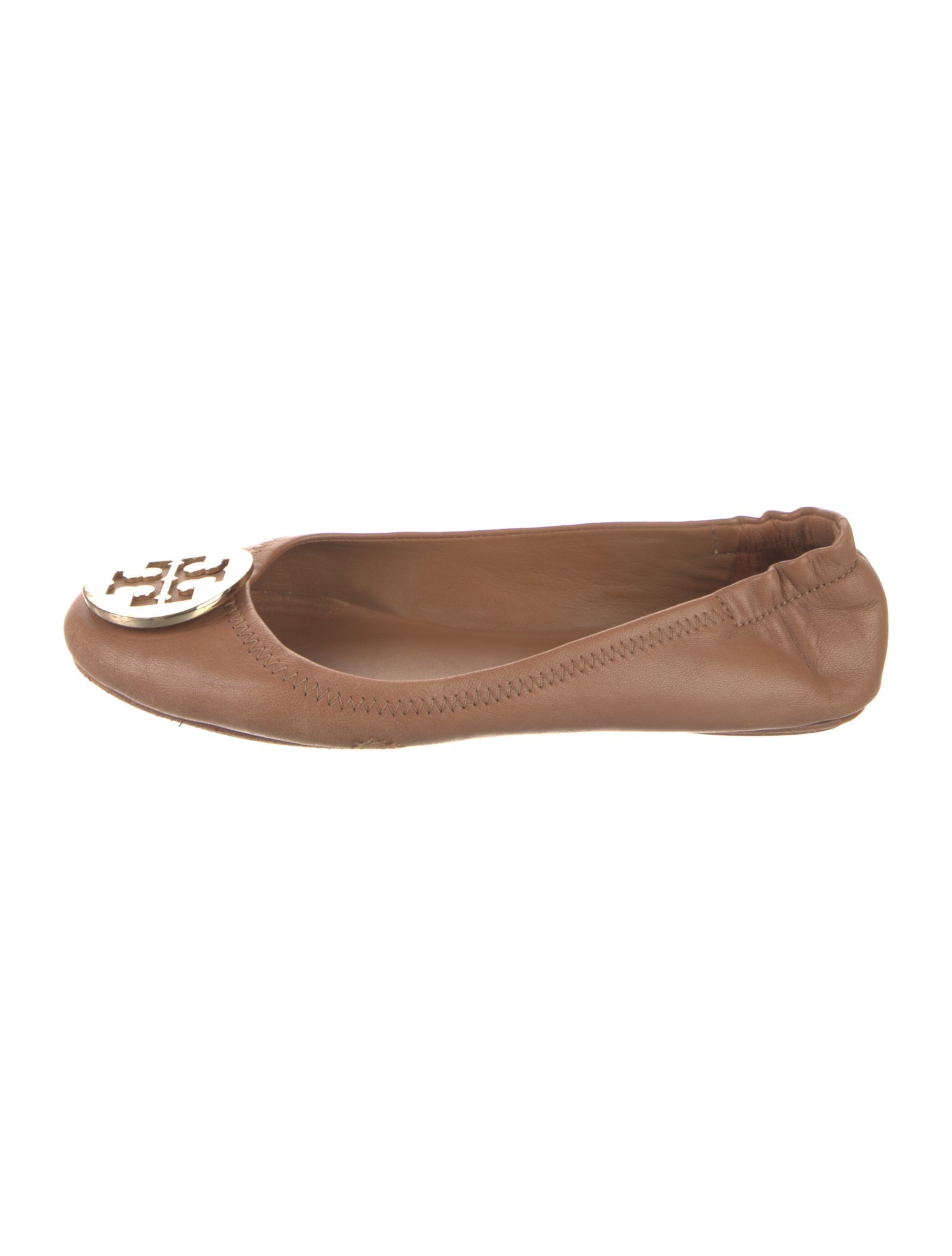 Tory Burch Signature Logo Leather Ballet Flats