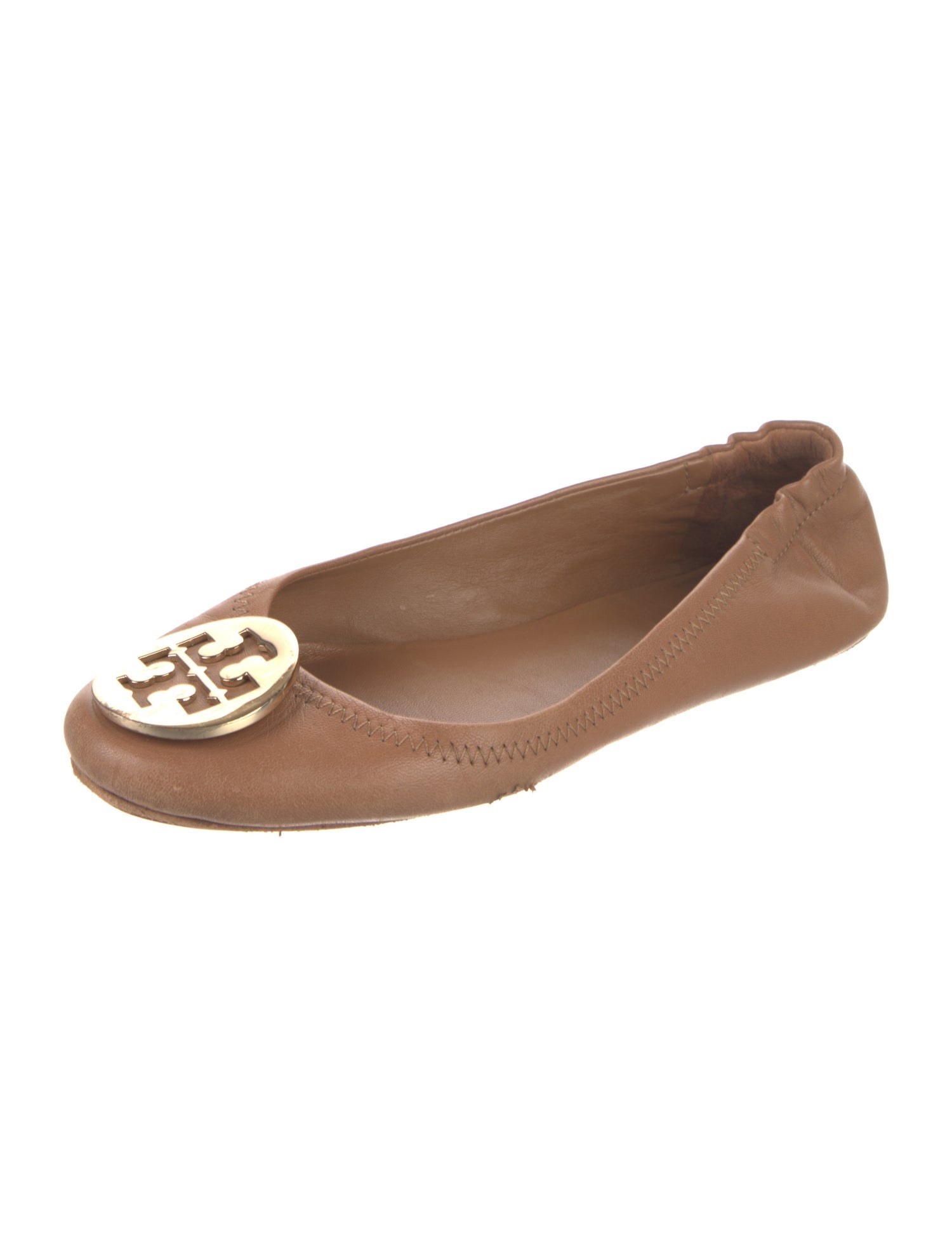 Tory Burch Signature Logo Leather Ballet Flats