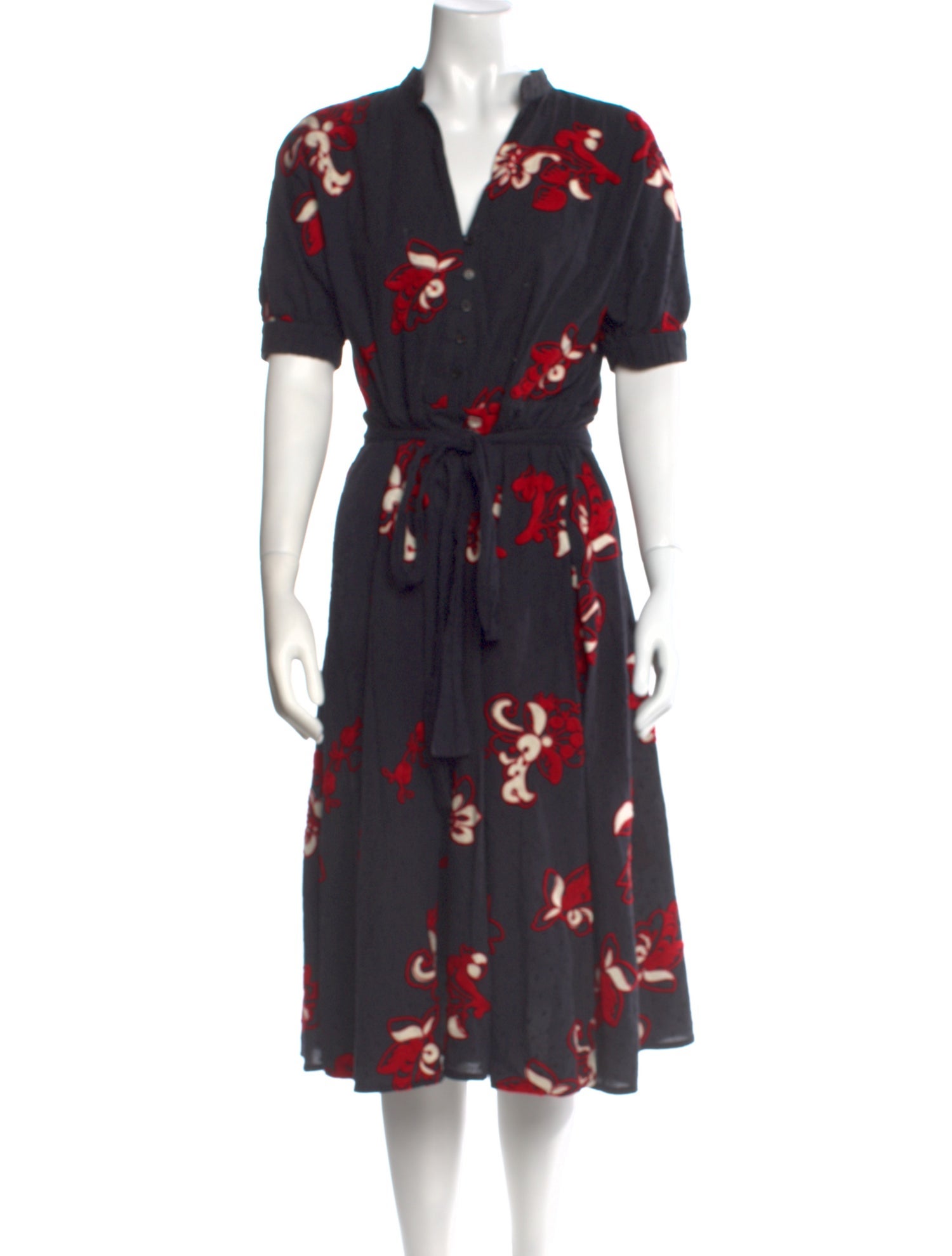 Tory Burch Floral Print Midi Length Dress