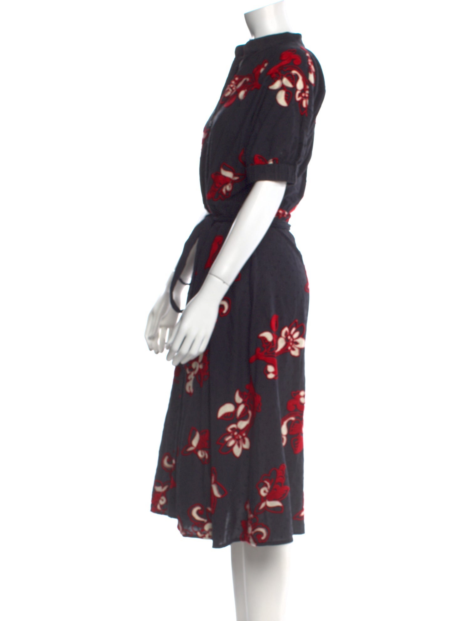 Tory Burch Floral Print Midi Length Dress