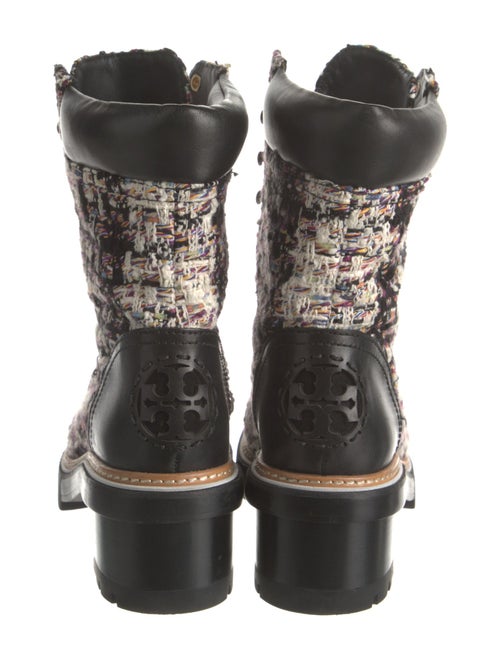 Tory Burch Tweed Tweed Pattern Combat Boots