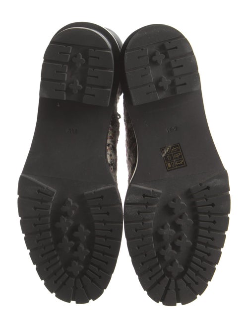 Tory Burch Tweed Tweed Pattern Combat Boots