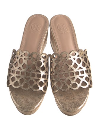 Tory Burch Leather Lasercut Accents Slides