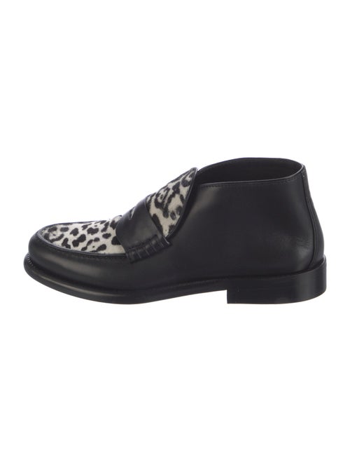 Tory Burch Leather Animal Print Loafers
