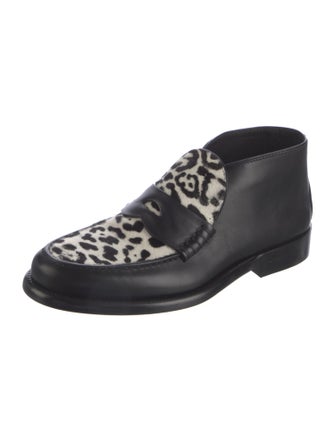 Tory Burch Leather Animal Print Loafers