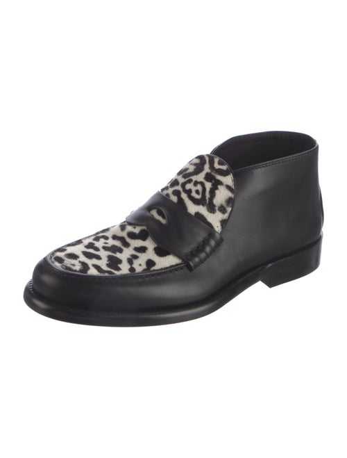 Tory Burch Leather Animal Print Loafers