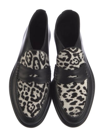 Tory Burch Leather Animal Print Loafers
