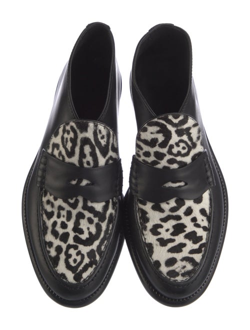Tory Burch Leather Animal Print Loafers