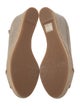 Tory Burch Canvas Leather Trim Embellishment Espadrilles