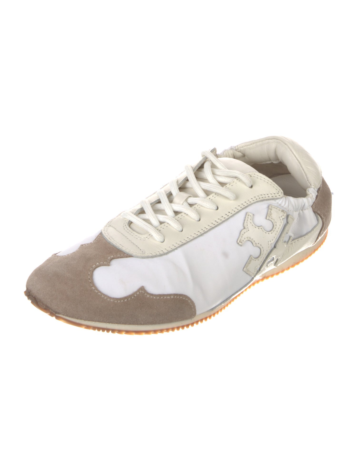 Tory Burch Leather Colorblock Pattern Sneakers