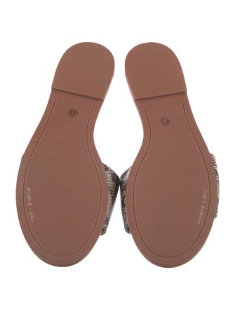 Tory Burch Leather Animal Print Slides