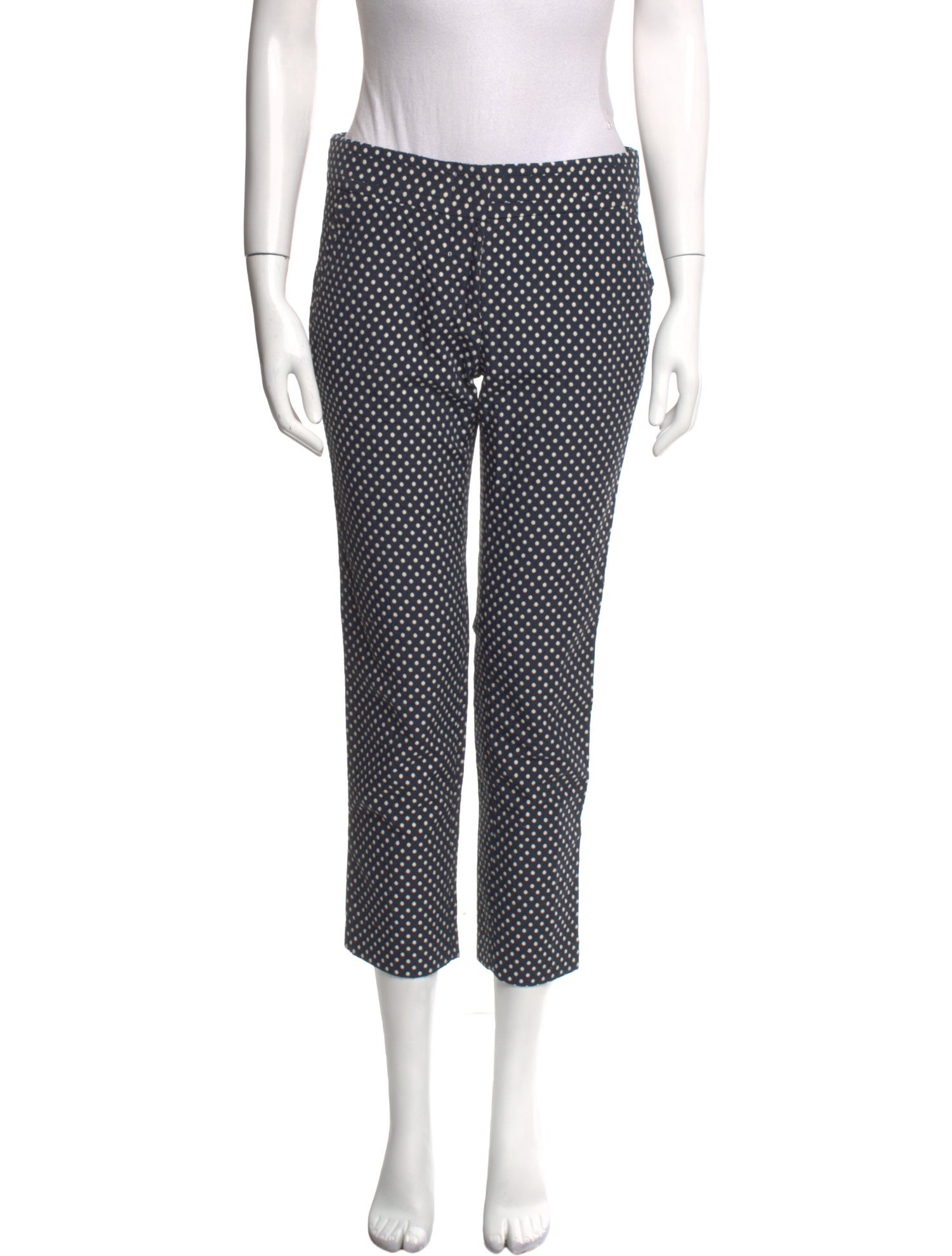 Tory Burch Polka Dot Print Straight Leg Pants