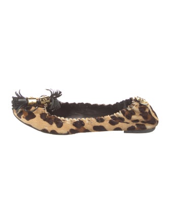 Tory Burch Ponyhair Animal Print Ballet Flats