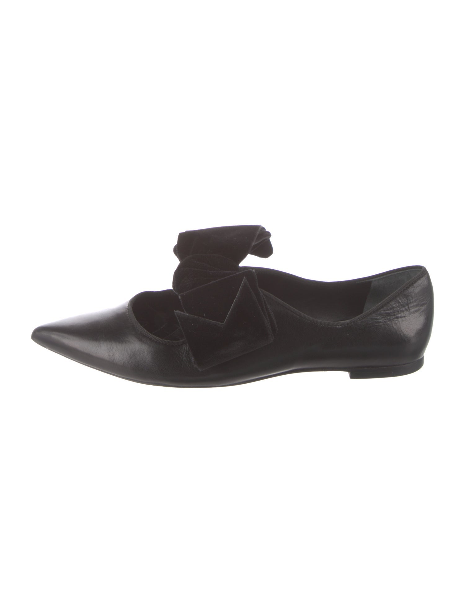 Tory Burch Leather Bow Accents Ballet Flats
