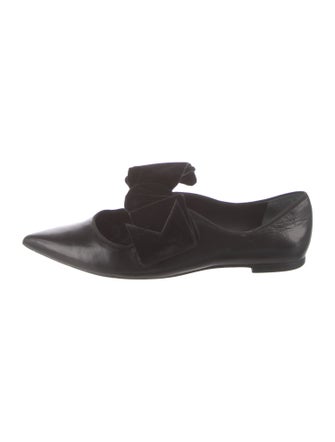 Tory Burch Leather Bow Accents Ballet Flats