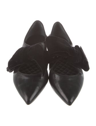 Tory Burch Leather Bow Accents Ballet Flats