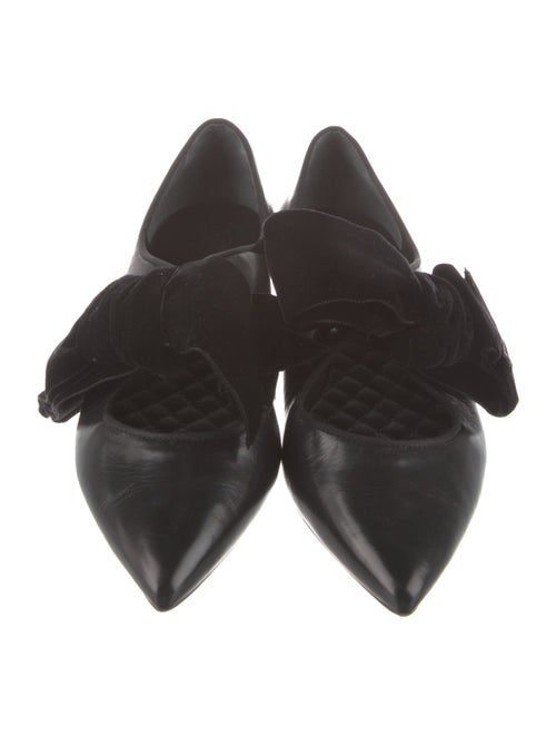Tory Burch Leather Bow Accents Ballet Flats