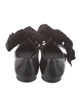 Tory Burch Leather Bow Accents Ballet Flats