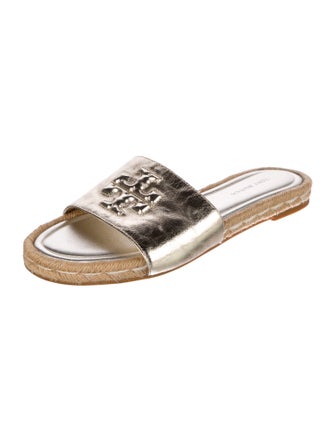 Tory Burch Leather Embroidered Accent Espadrilles