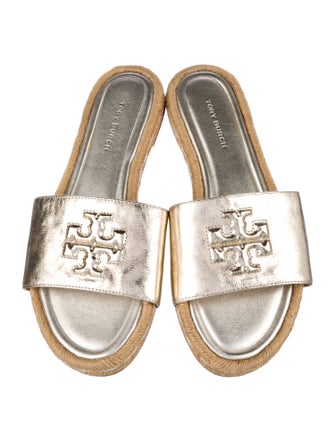 Tory Burch Leather Embroidered Accent Espadrilles