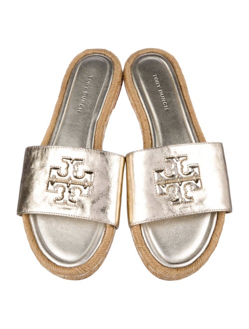 Tory Burch Leather Embroidered Accent Espadrilles